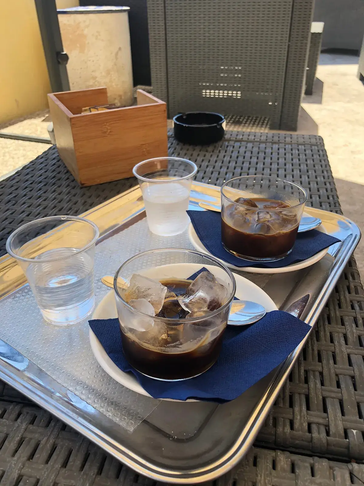 Caffè leccese, iced espresso with almond syrup
