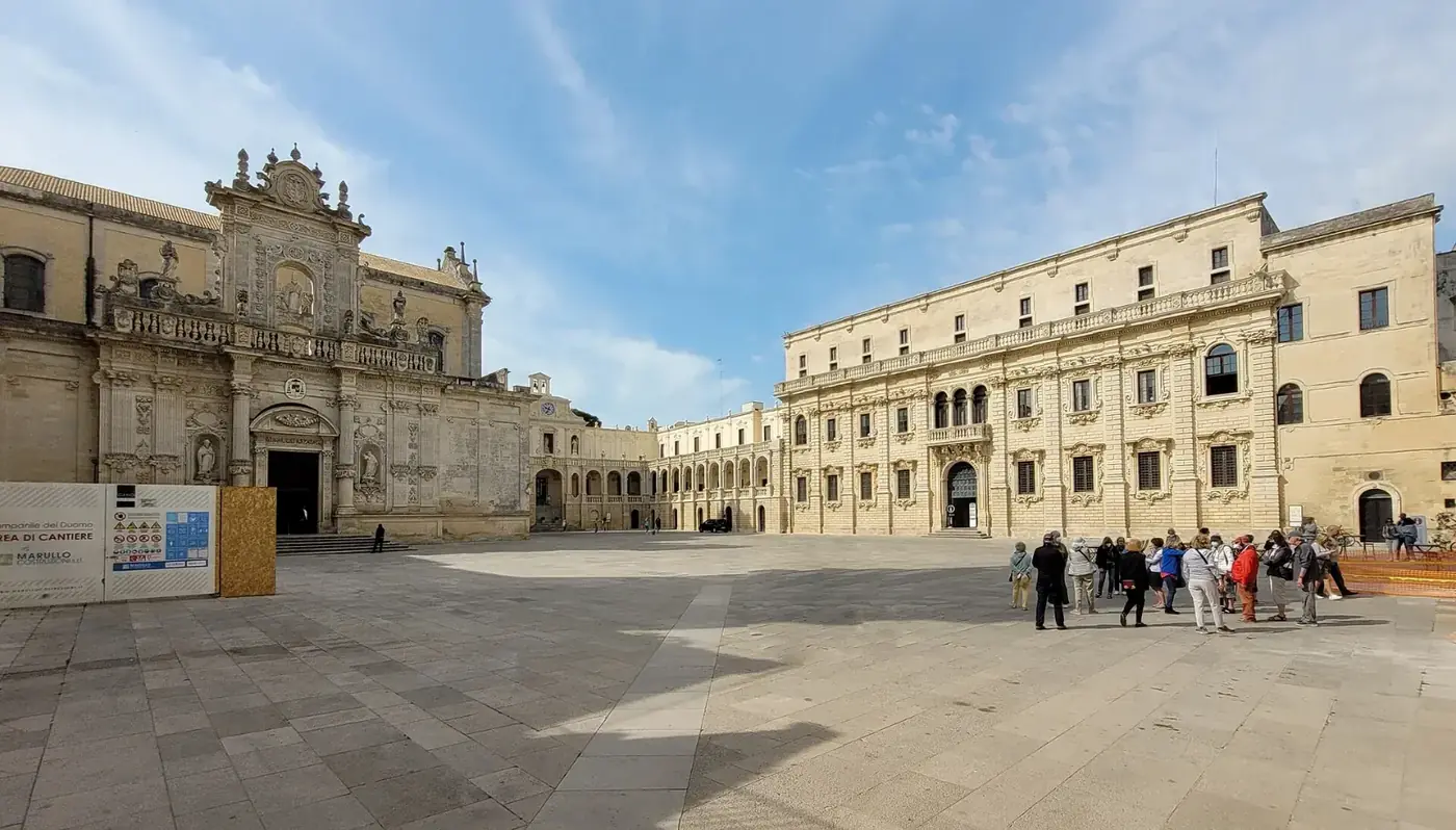 Piazza del Duomo in Lecce with the cathedral and bell tower