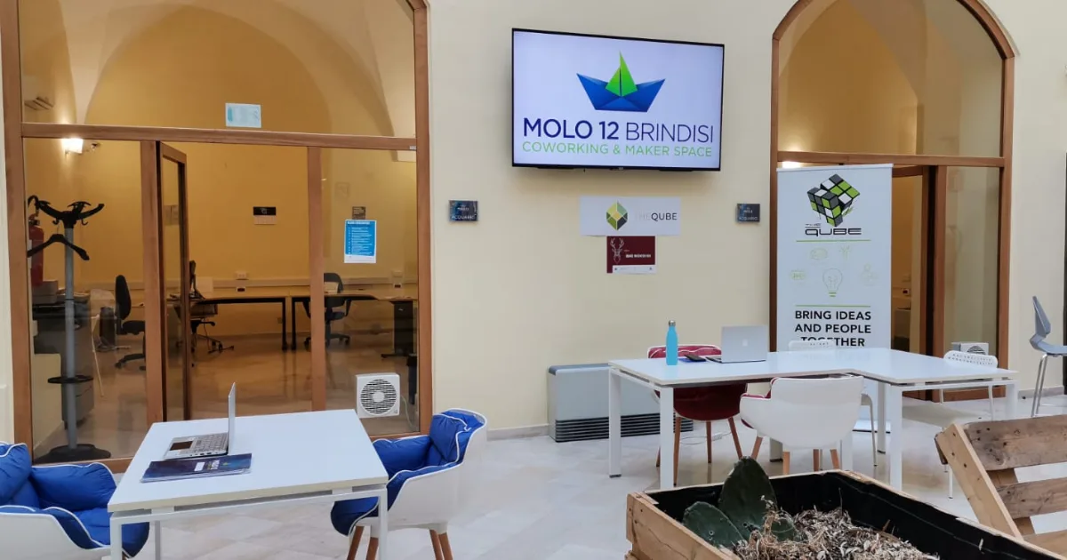 Molo 12 coworking and maker space in Palazzo Guerrieri, Brindisi