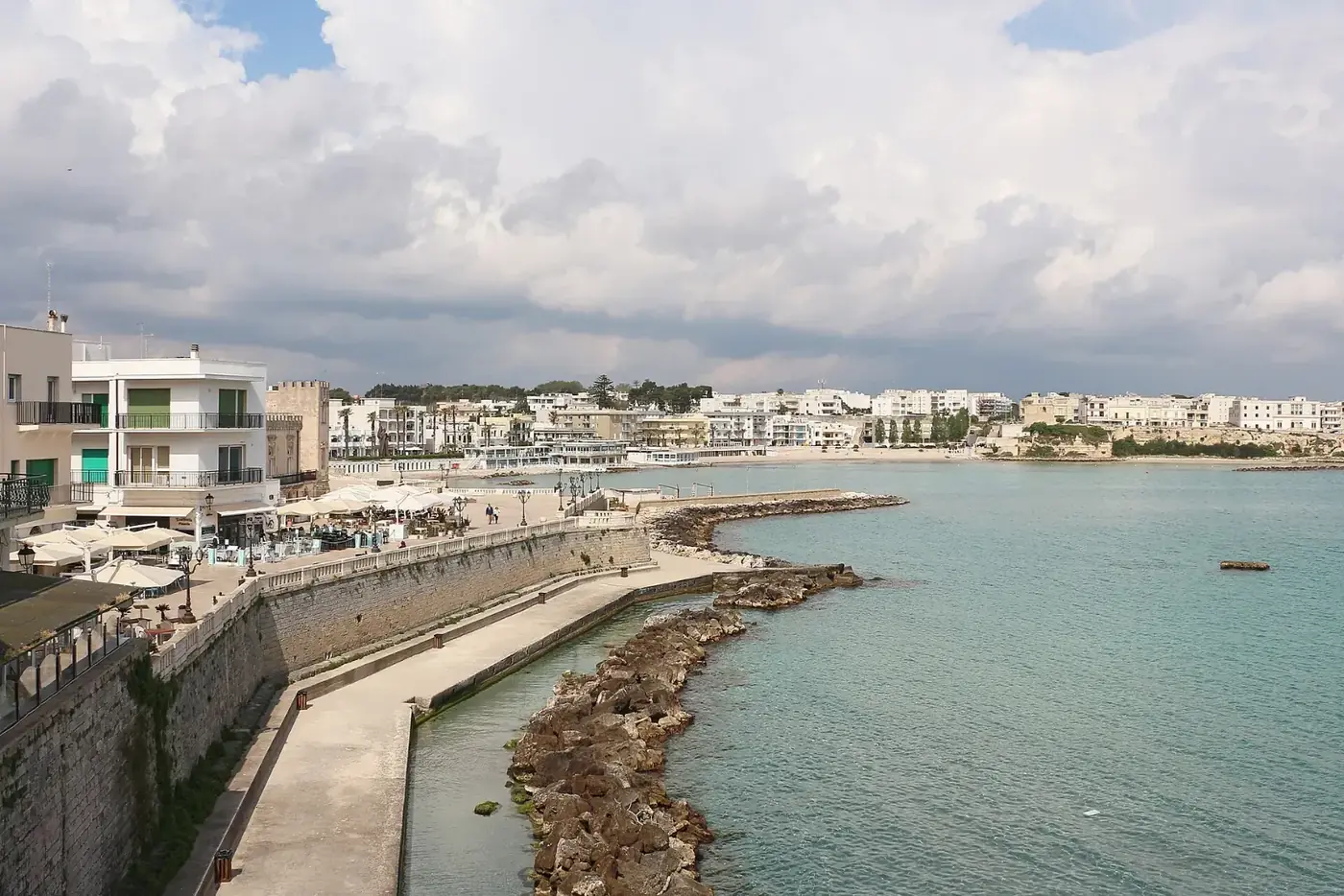 Otranto seafront and the clear water of the Adriatic